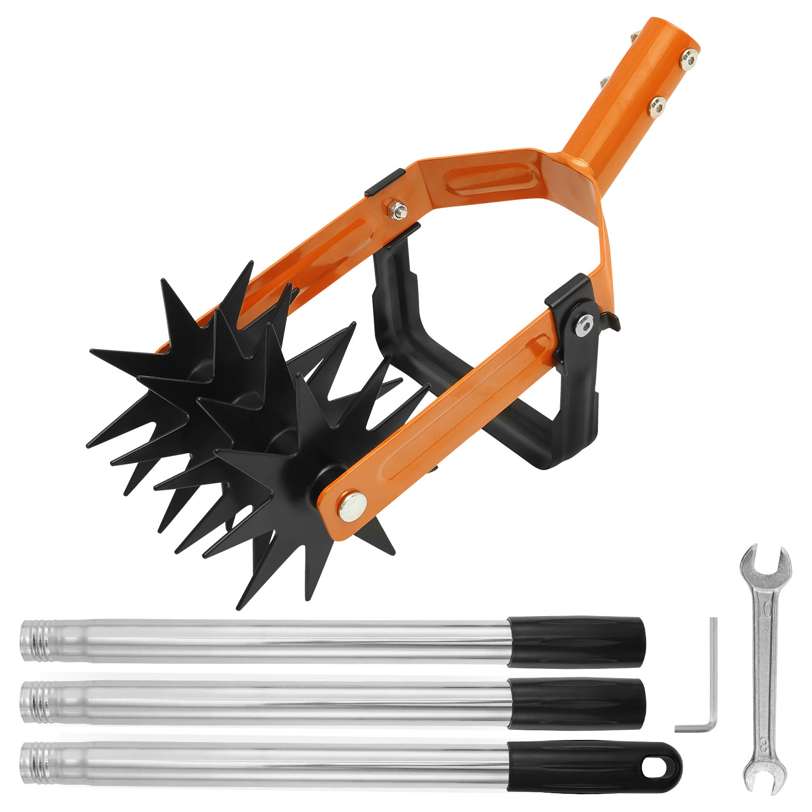 Gardening Tools Long Handle - New 2-in-1Tiller Tool Stainless Steel Handle