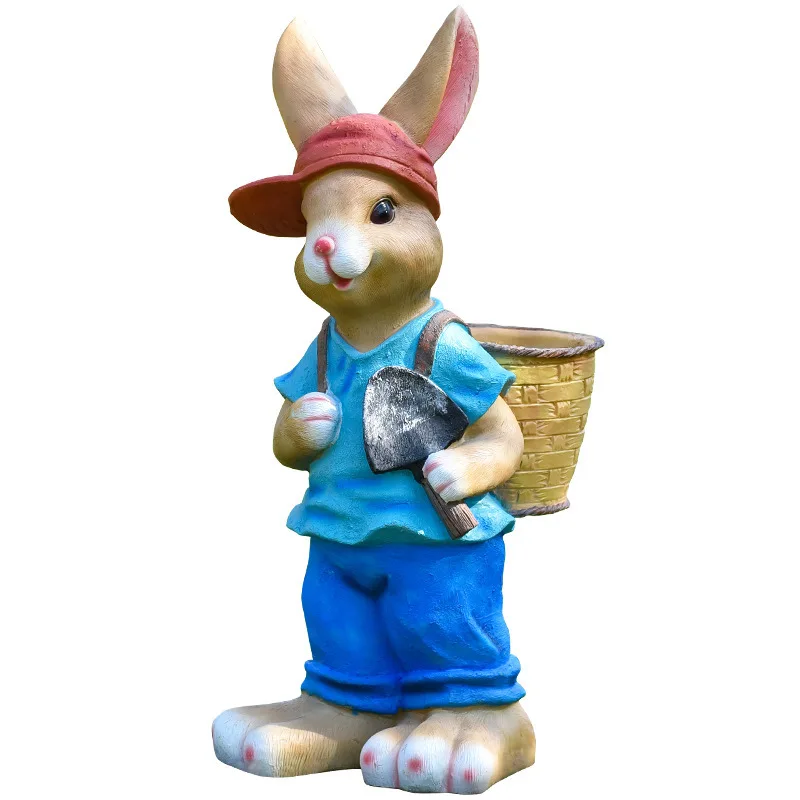 Gardening Tools Cartoon - Cartoon rabbit flower pot tank outdoor