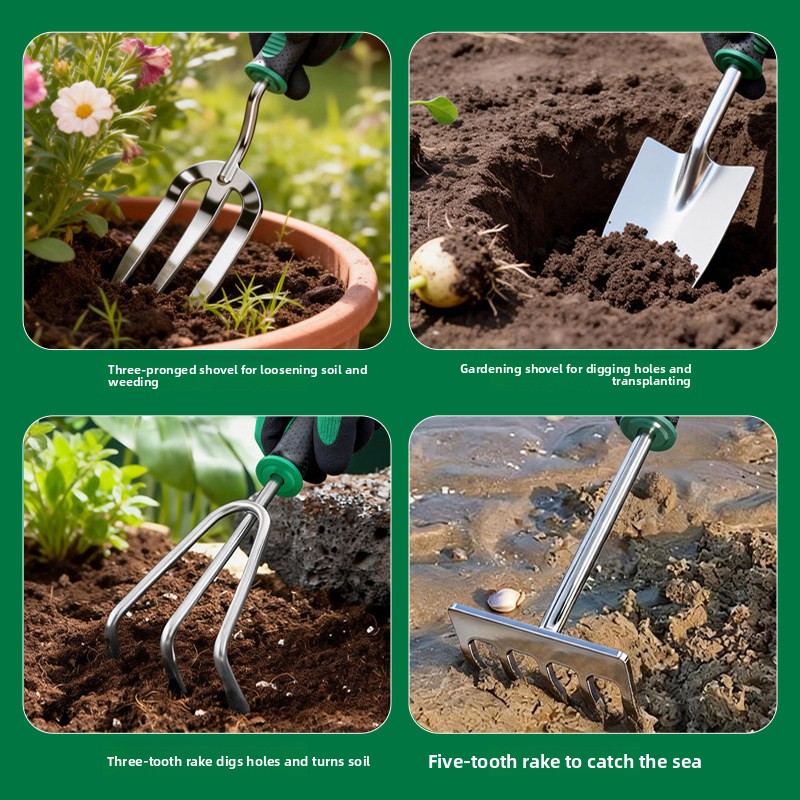 5Pcs Stainless Steel Garden Ha - Spade Digging Fork review and price