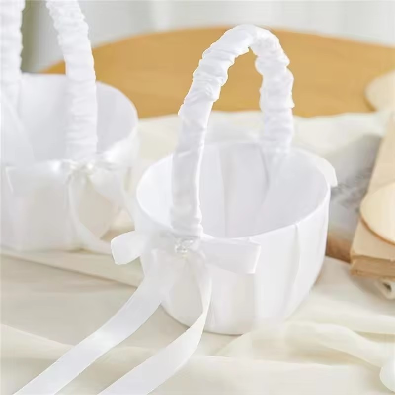 Wedding White Satin Bow Flower - Gardening Tools Girls review and price