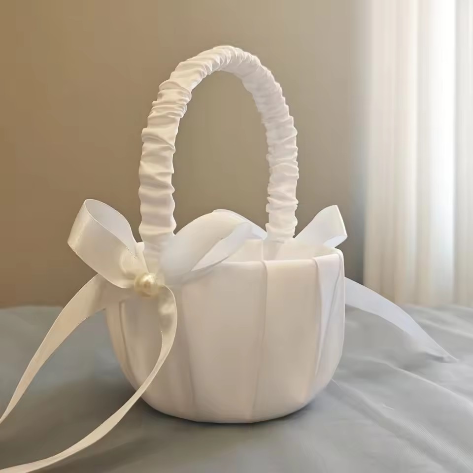 Wedding White Satin Bow Flower - Gardening Tools Girls review and price