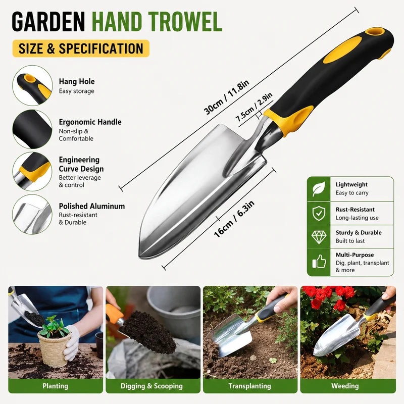 Heavy‑Duty Stainless Steel Han - Gardening Tools Trowel review and price